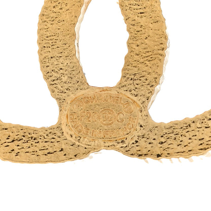 Chanel Metal Textured CC Earrings Gold 4 of 4