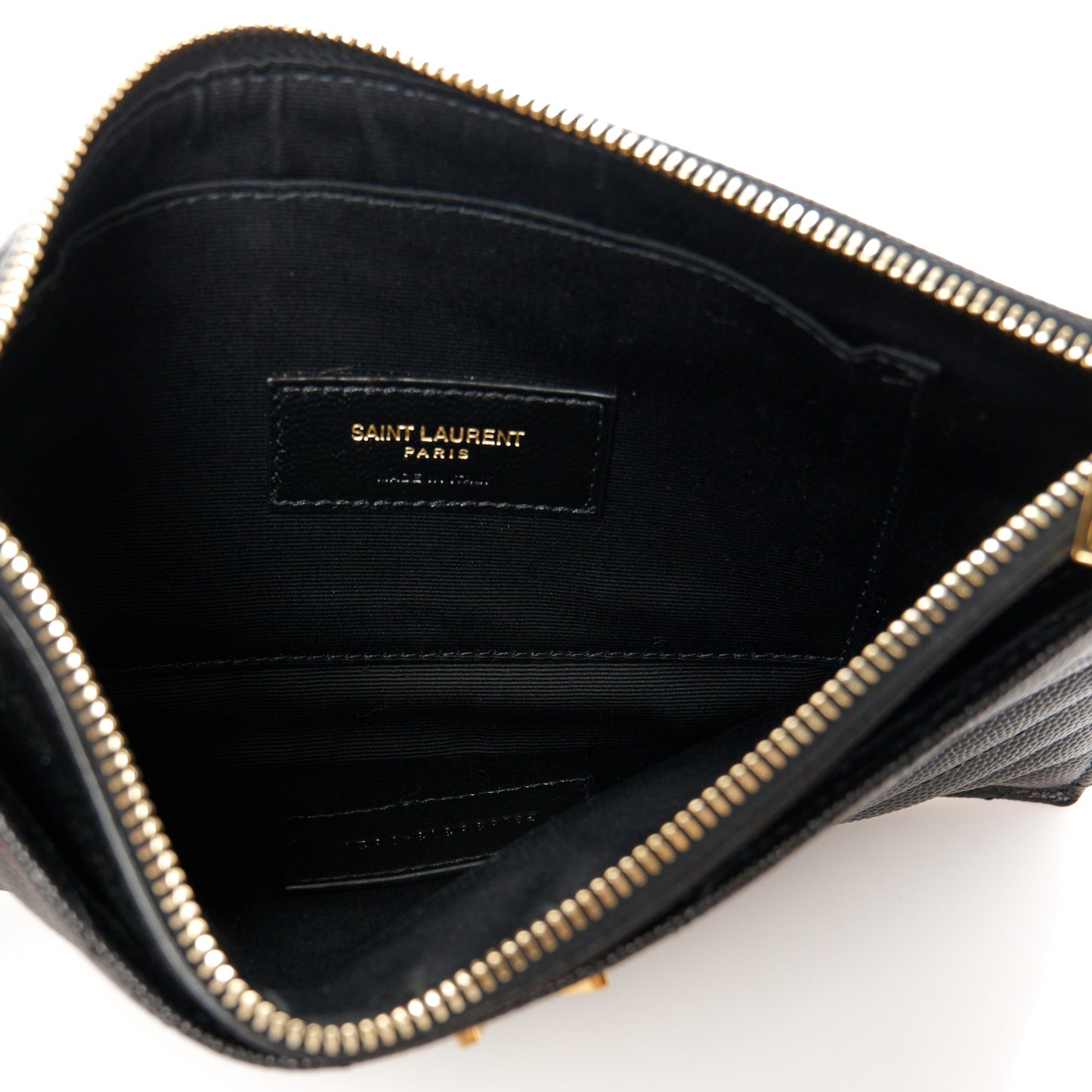 Grain De Poudre Chevron Monogram Large Bill Pouch Black