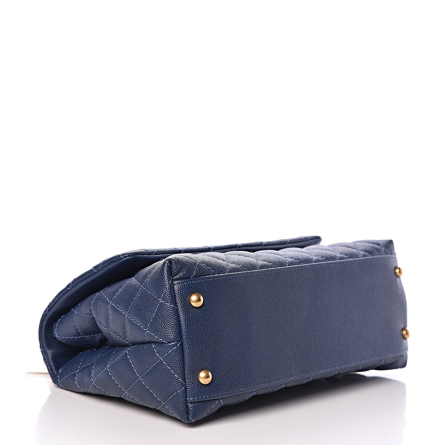 Chanel Caviar Quilted Small Coco Handle Flap Dark Blue 4 of 10
