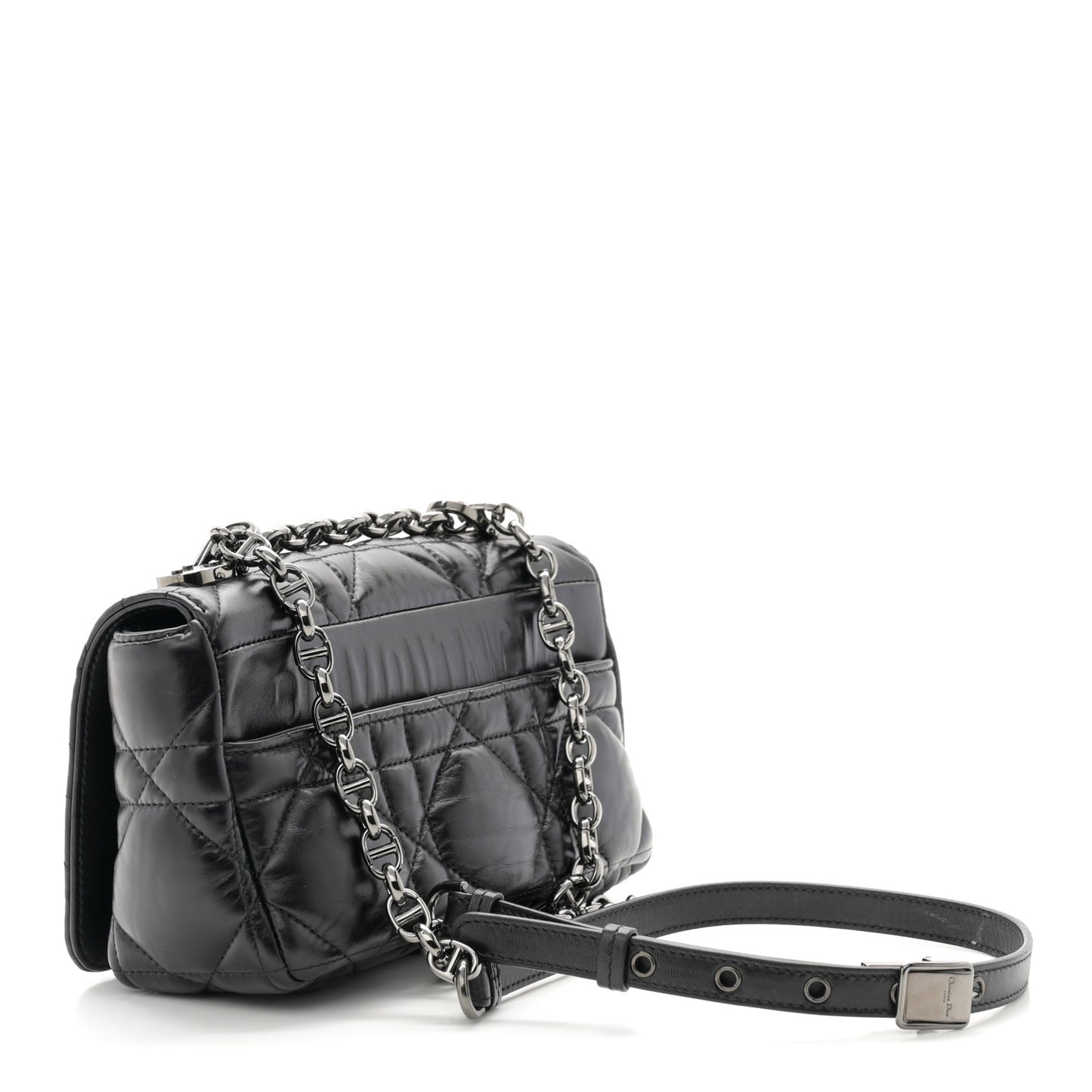 Calfskin Macrocannage Small Caro Bag Black
