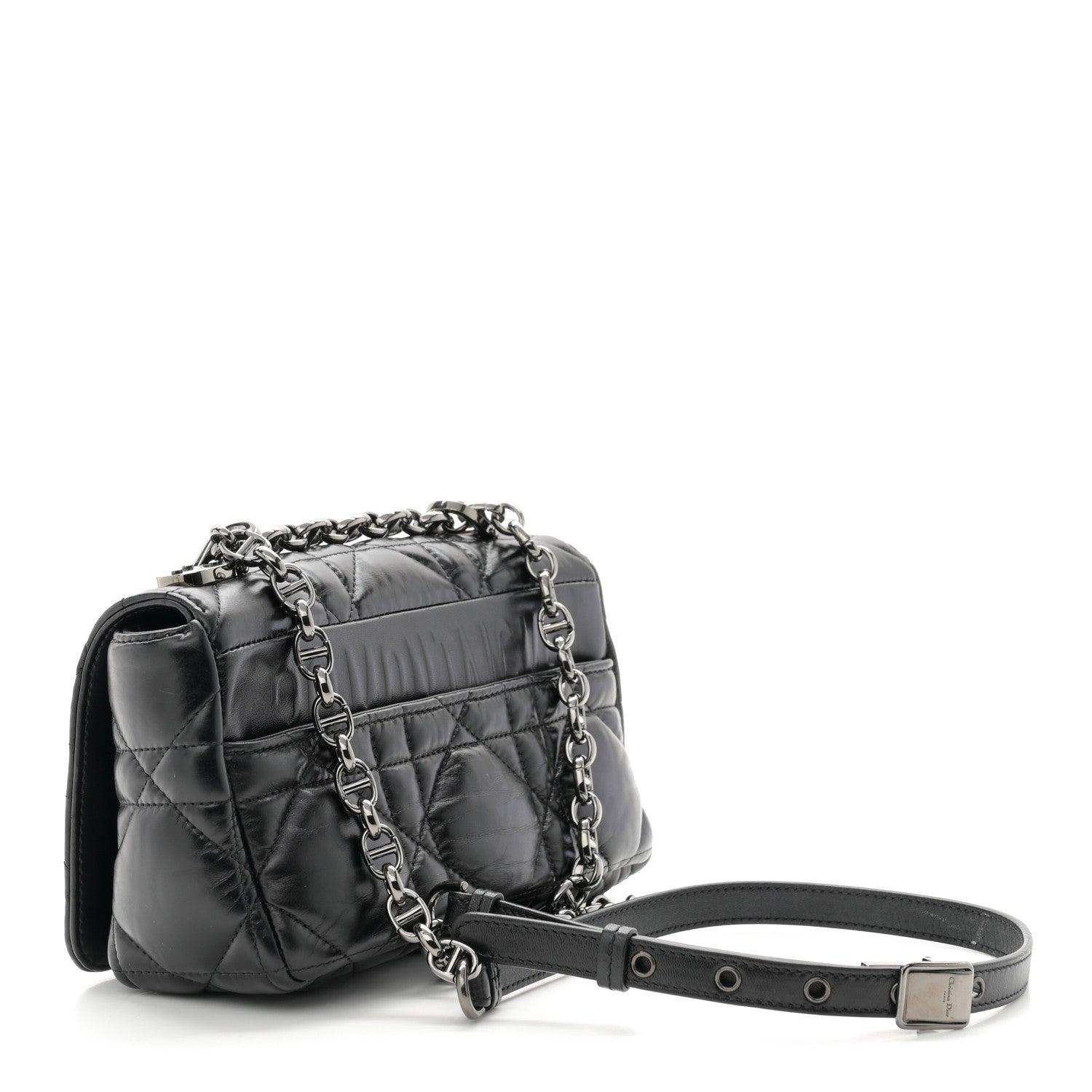 Christian Dior Calfskin Macrocannage Small Caro Bag Black 3 of 10