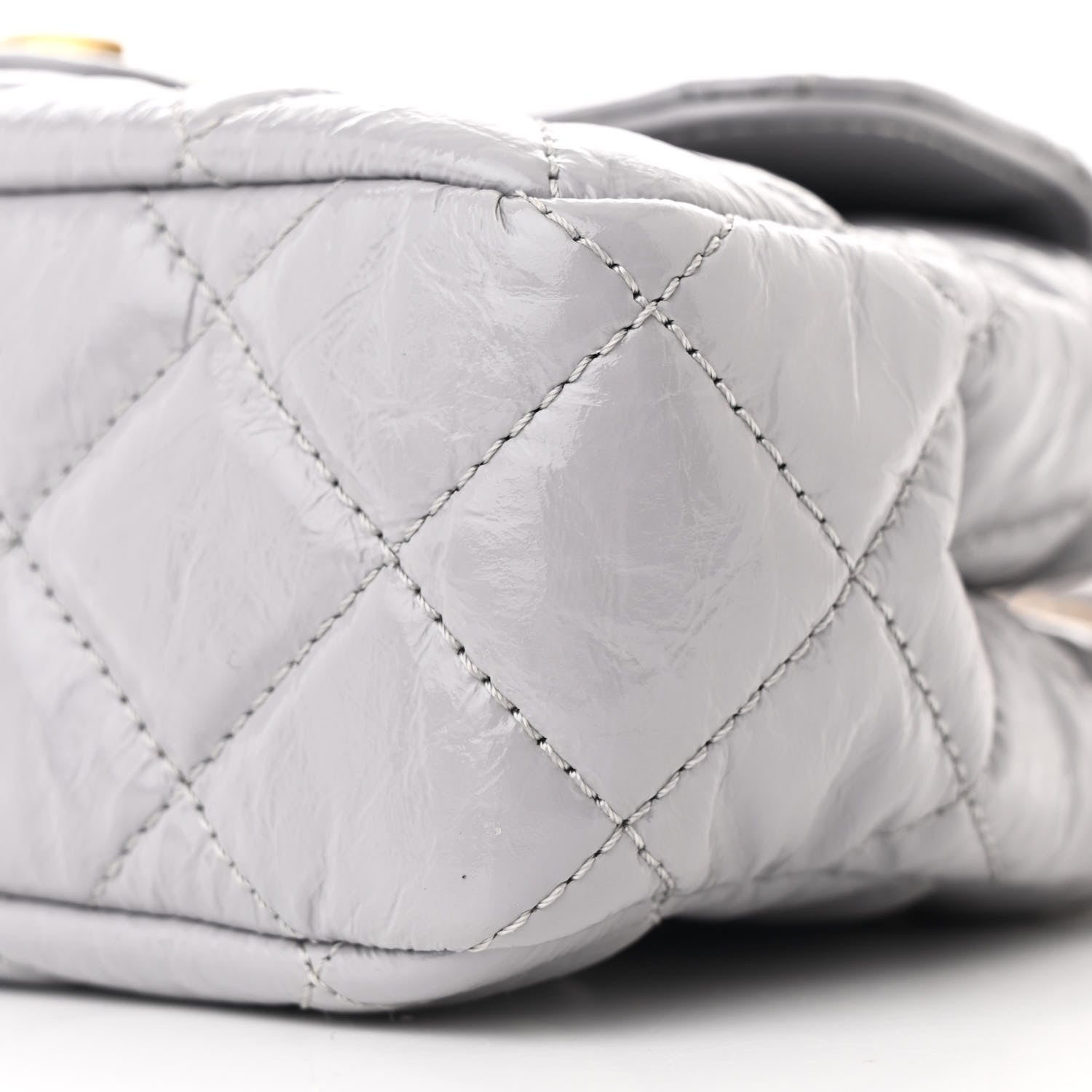 Chanel Shiny Crumpled Calfskin Quilted Small Wavy CC Hobo Grey 10 of 10