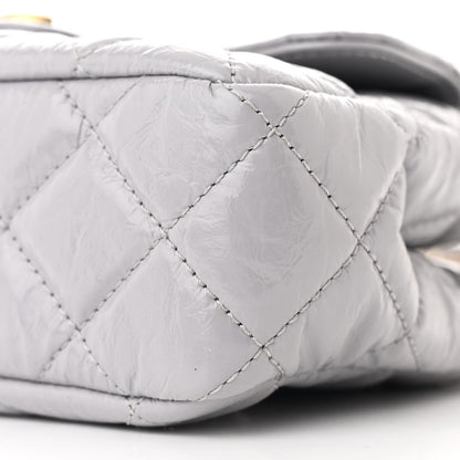 Chanel Shiny Crumpled Calfskin Quilted Small Wavy CC Hobo Grey 10 of 10