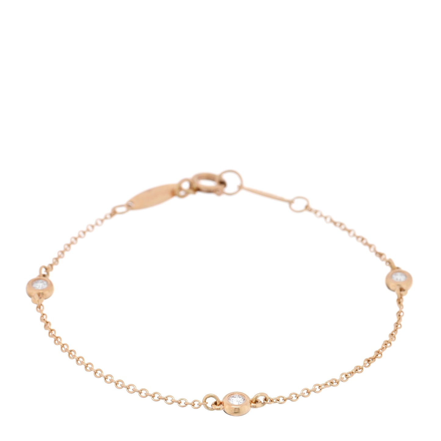 18K Rose Gold Diamond .12ct Elsa Peretti Diamonds by the Yard Bracelet