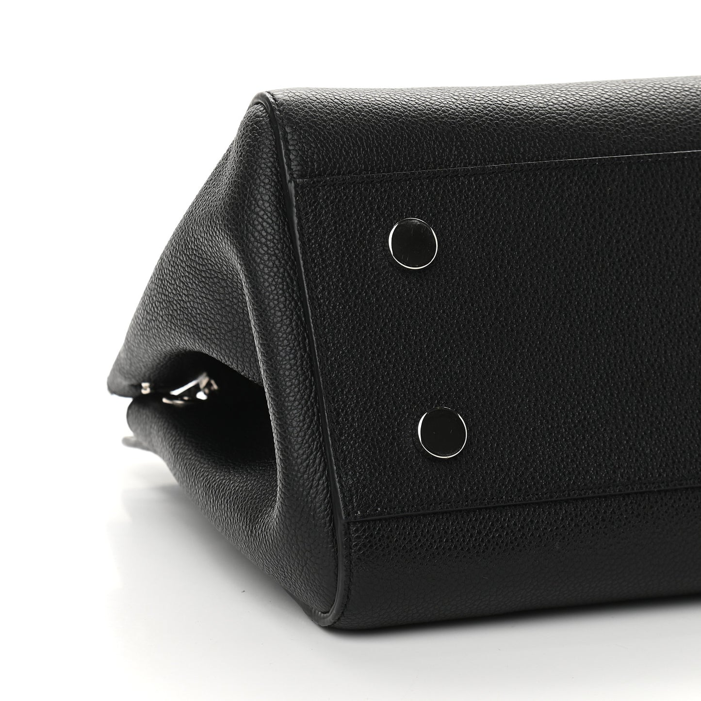 Grained Calfskin Small Cabas Rive Gauche Black