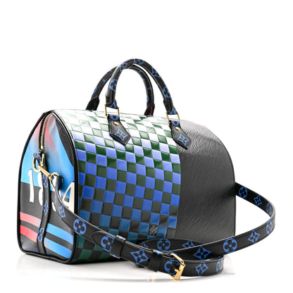 Louis Vuitton Epi Colored Monogram Damier Race Speedy Bandouliere 30 Black Rouge 3 of 14