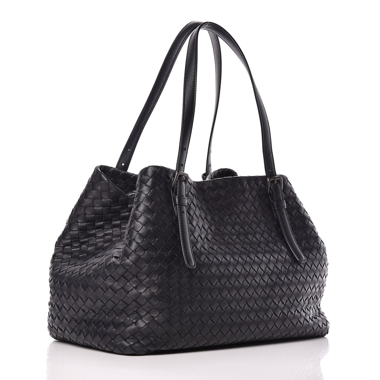 Nappa Intrecciato Medium Seamless Tote Black
