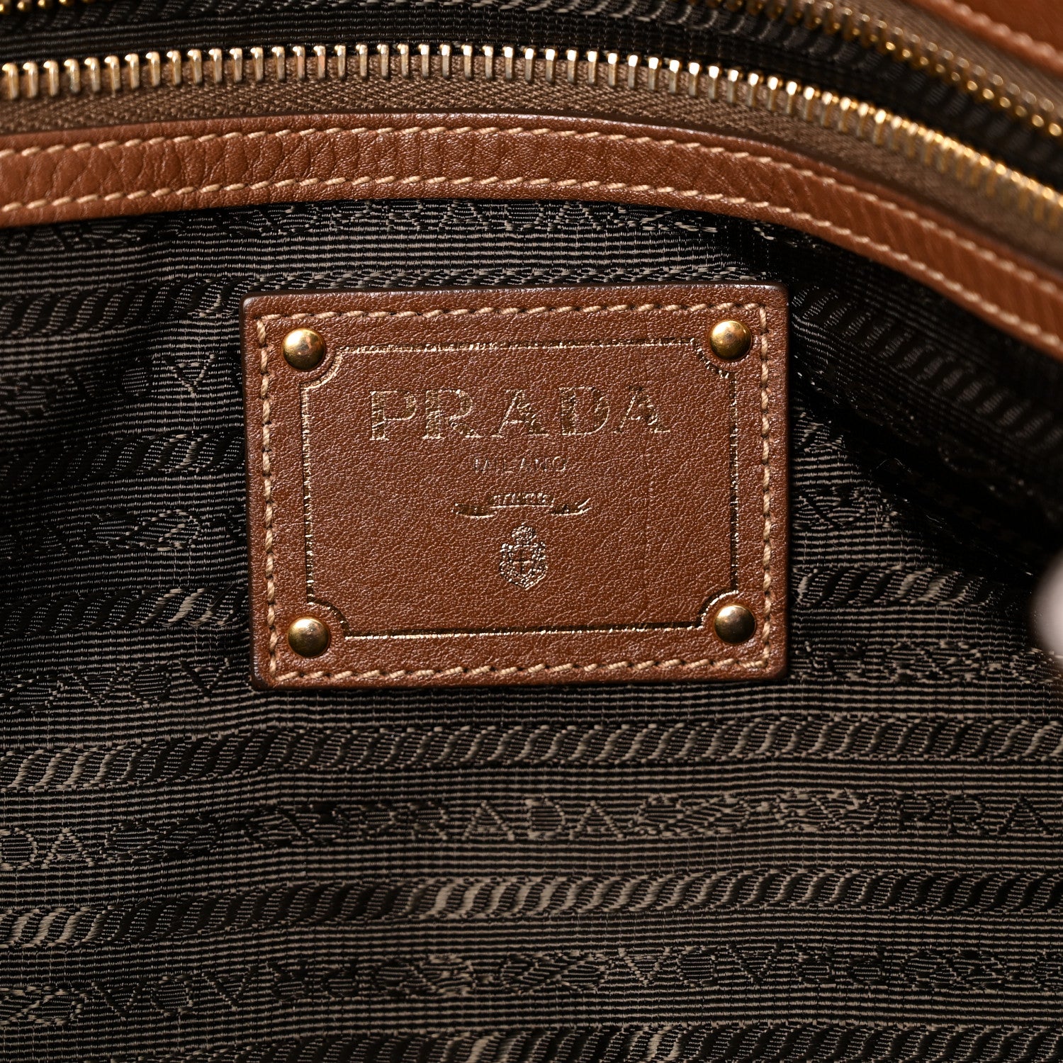 Prada Vitello Daino Tote Palissandro 6 of 9