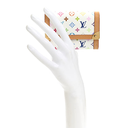 Louis Vuitton Monogram Multicolor Porte-Monnaie Plat Coin Purse White 2 of 6