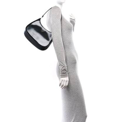 Prada Spazzolato Cleo Shoulder Bag Black 2 of 10