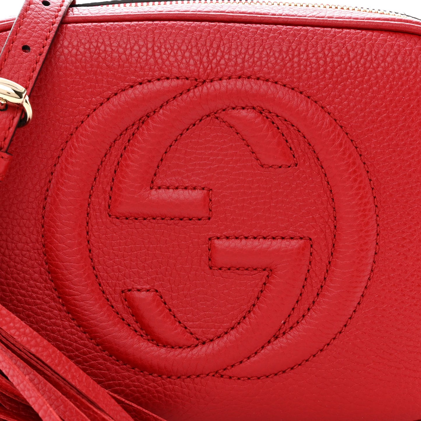 Pebbled Calfskin Small Soho Disco Bag Tabasco Red