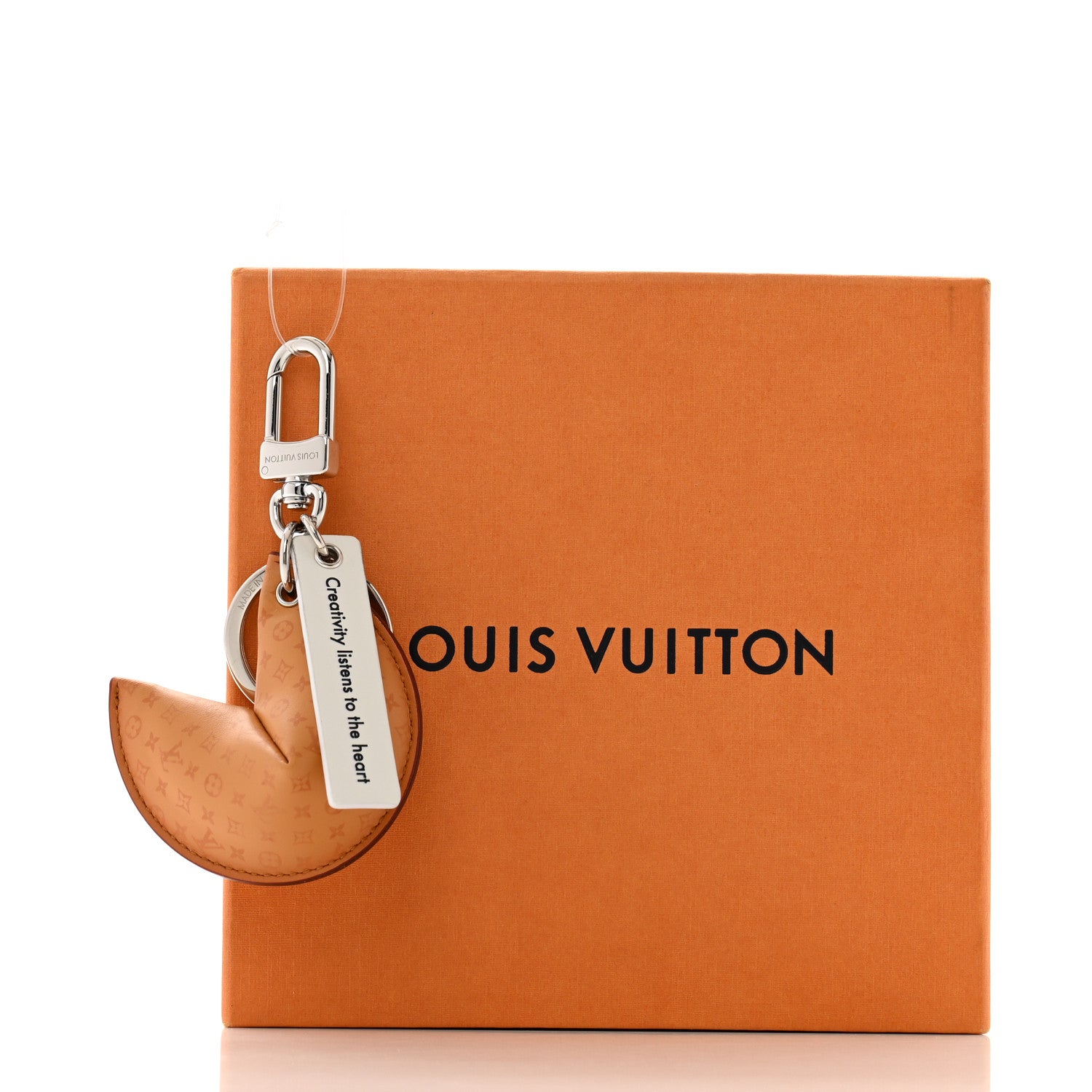 Louis Vuitton Calfskin Monogram Printed LV Fortune Cookie Bag Charm Key Holder Brown 7 of 7