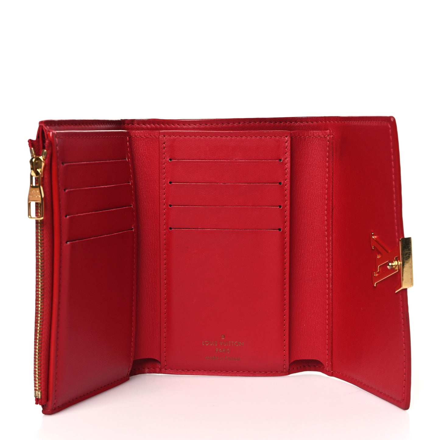 Taurillon Capucines Compact Wallet Scarlet