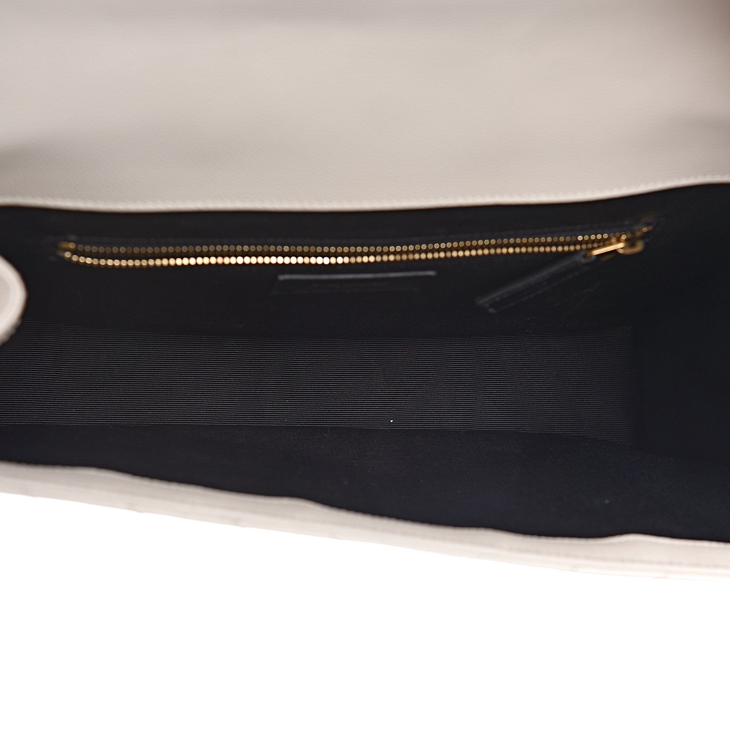Saint Laurent Grain De Poudre Matelasse Chevron Large Monogram Satchel White 5 of 17