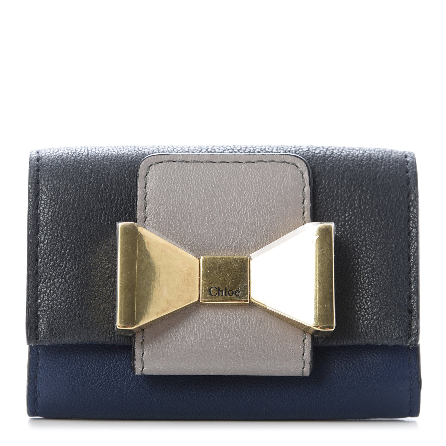 Chloe Sheepskin Bobbie Card Holder Black Bat 1 of 8