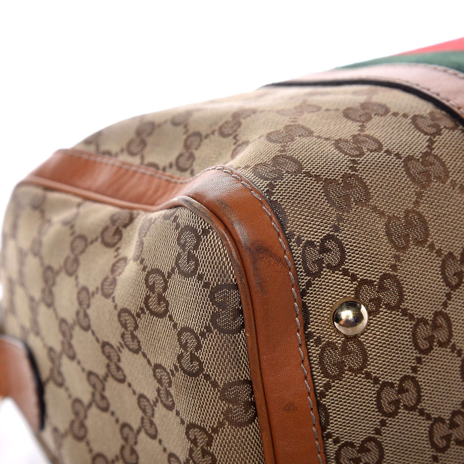 Gucci Monogram Vintage Web Medium Boston Tobacco 15 of 18