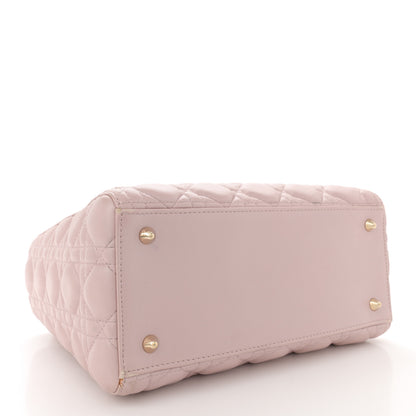 Christian Dior Pearly Lambskin Cannage Medium Lady Dior Lotus 4 of 12