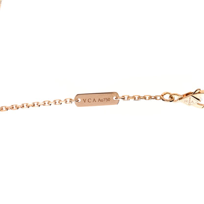 Van Cleef & Arpels 18K Rose Gold Diamond Black Onyx Vintage Alhambra Pendant Necklace 4 of 7
