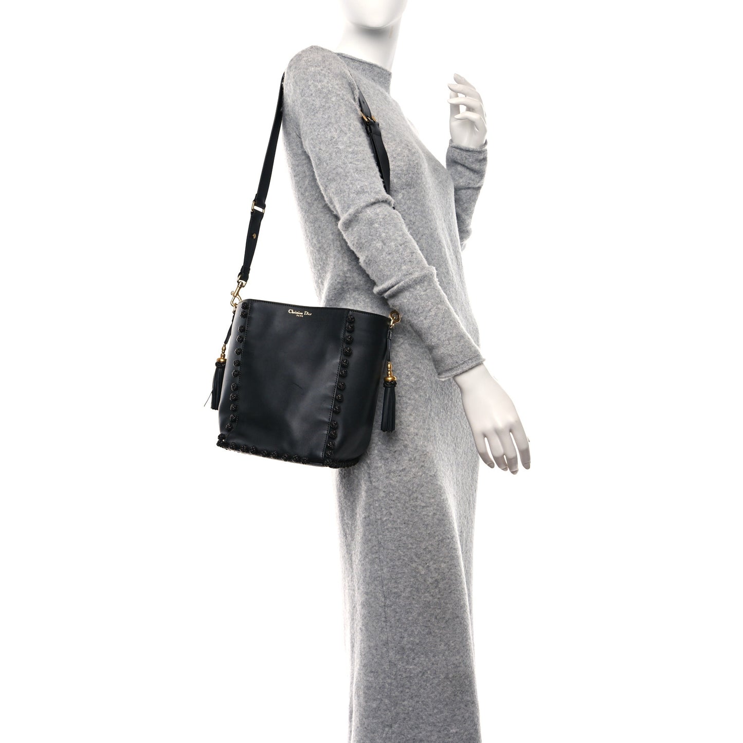 Lambskin Bucket Bag Black