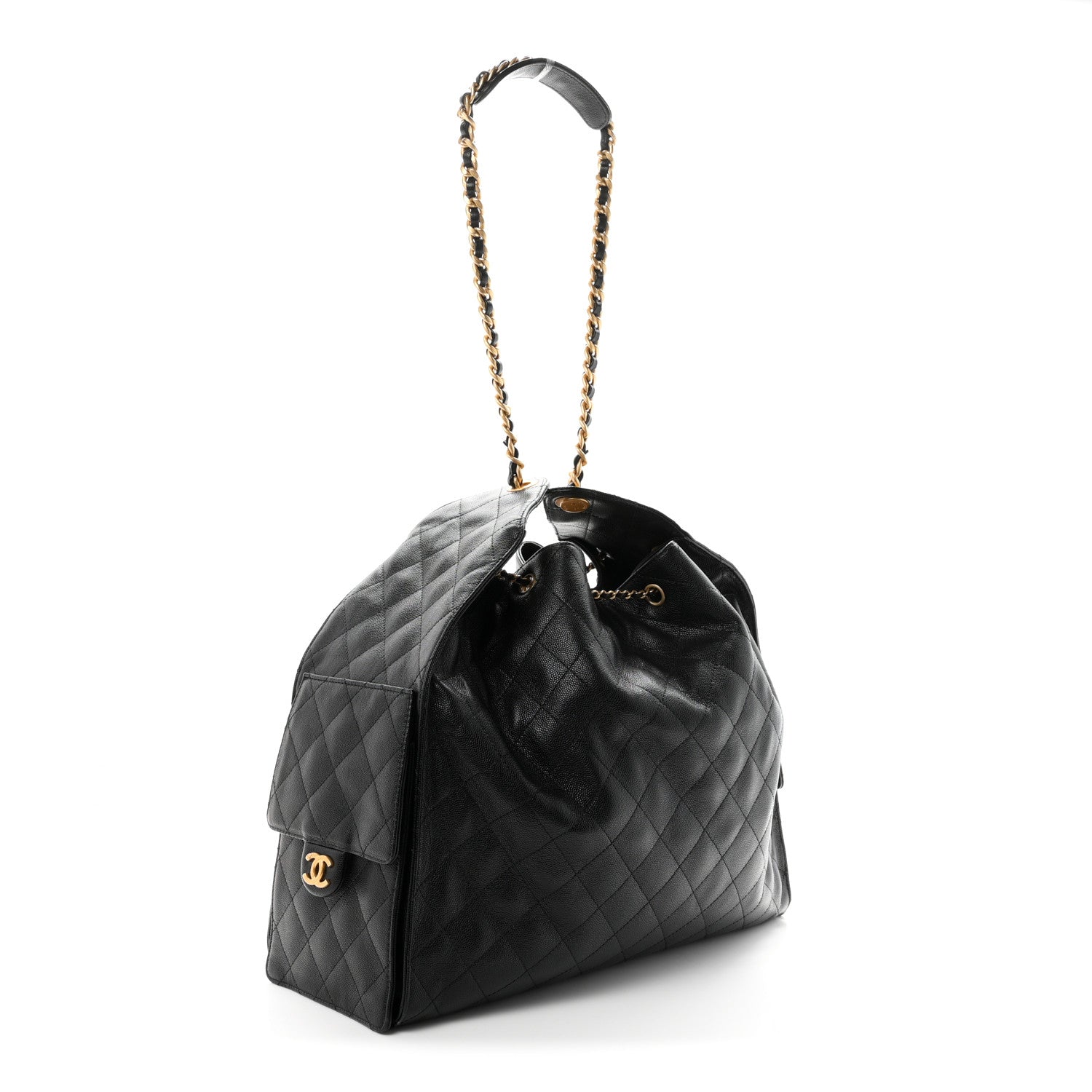 Chanel Caviar Quilted Large Chanel 25 Handbag Black 3 of 10