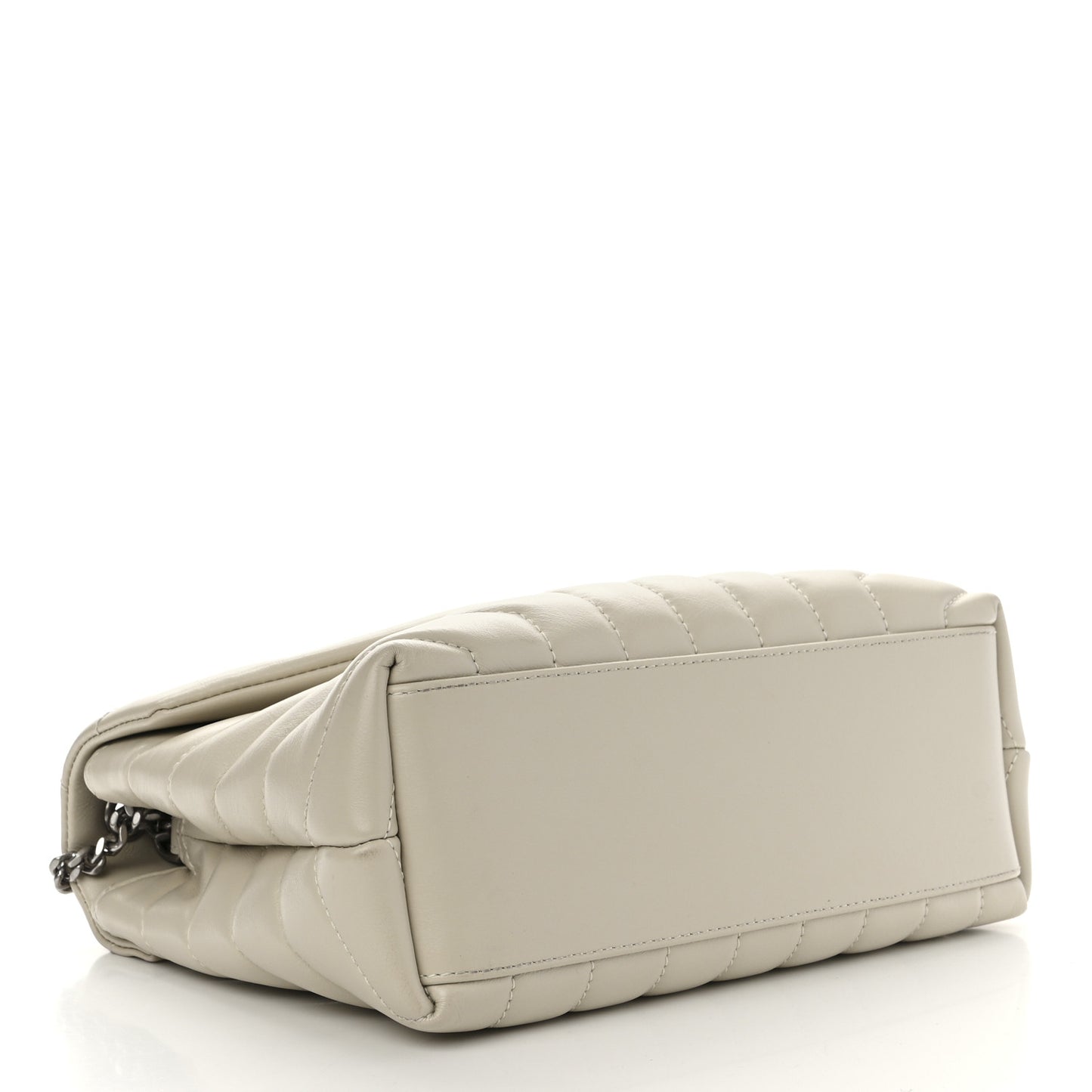 Calfskin Y Quilted Monogram Small Loulou Chain Satchel Crema Soft