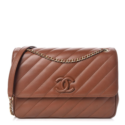Chanel Lambskin Quilted Jumbo Coco Vintage Flap Brown 1 of 12