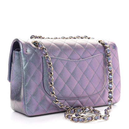 Chanel Iridescent Caviar Quilted Medium Double Flap Dark Blue 3 of 9