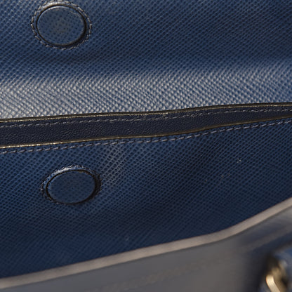 Prada Saffiano Cuir Medium Double Handle Tote Bluette 11 of 28
