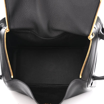 Hermes Taurillon Clemence Lindy 30 Black 5 of 10