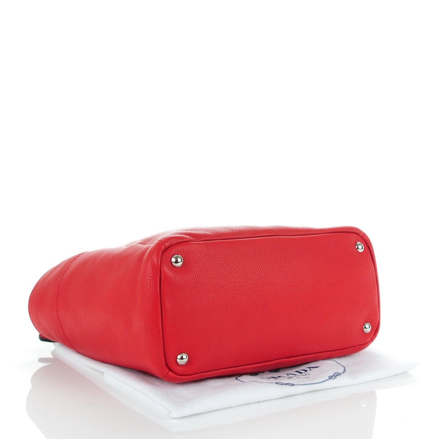 Prada Vitello Daino Side Pocket Tote Rosso 4 of 8