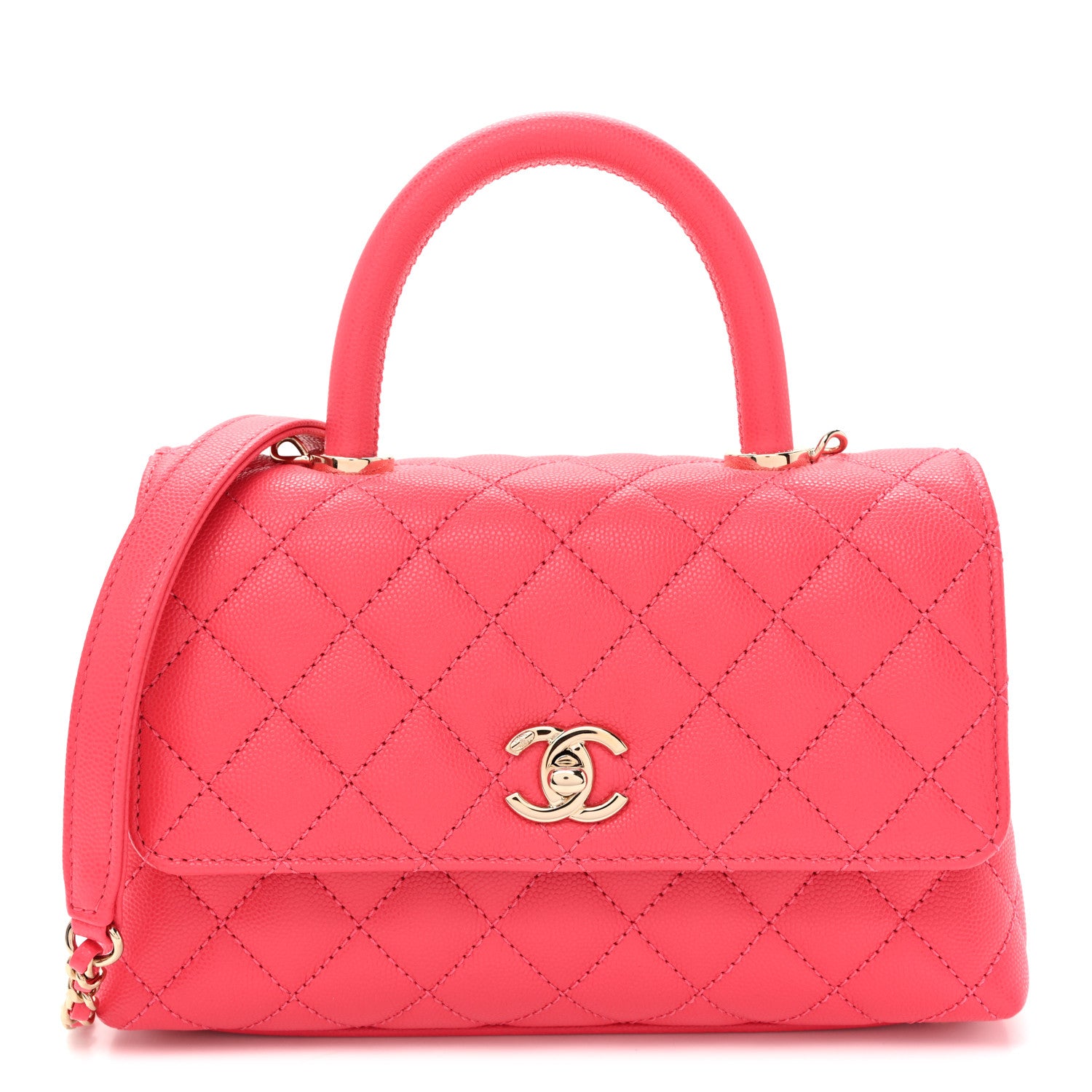 Chanel Caviar Quilted Mini Coco Handle Flap Pink 1 of 11
