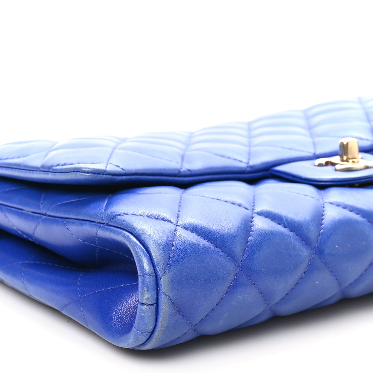 Lambskin Quilted Clutch Flap Blue