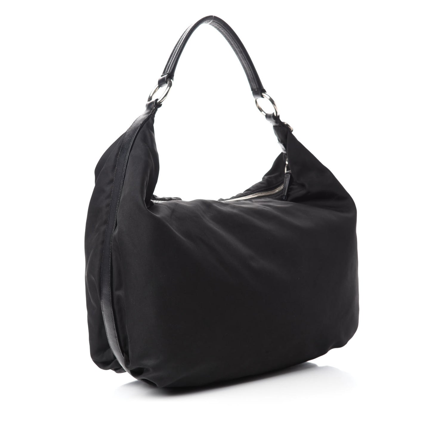 Tessuto Nylon Saffiano Hobo Black