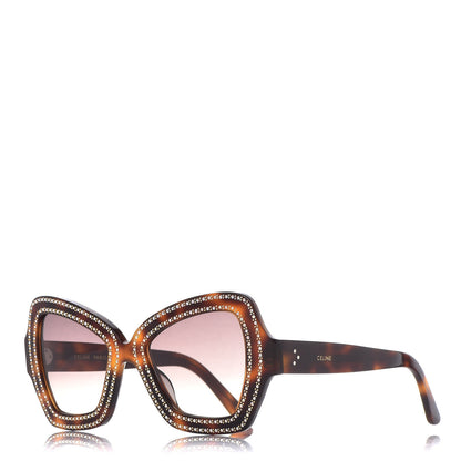 Celine Acetate Crystal Butterfly Sunglasses CL 4067IS Dark Havana 1 of 8