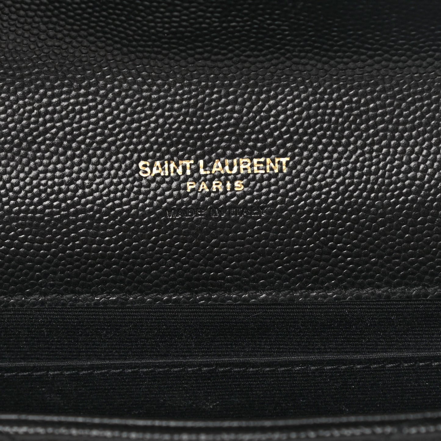 Grain De Poudre Matelasse Chevron Monogram Envelope Clutch Black