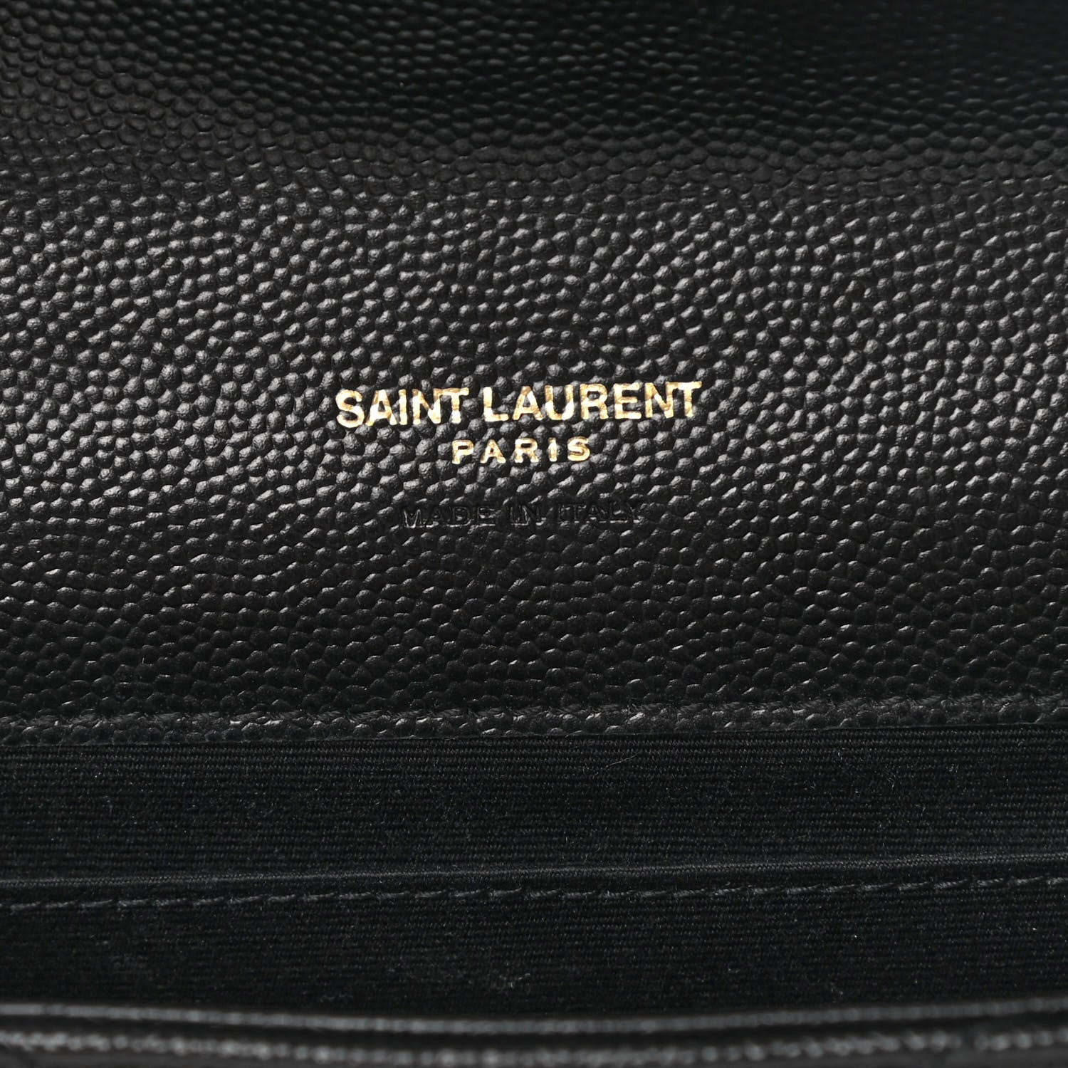 Saint Laurent Grain De Poudre Matelasse Chevron Monogram Envelope Clutch Black 7 of 10