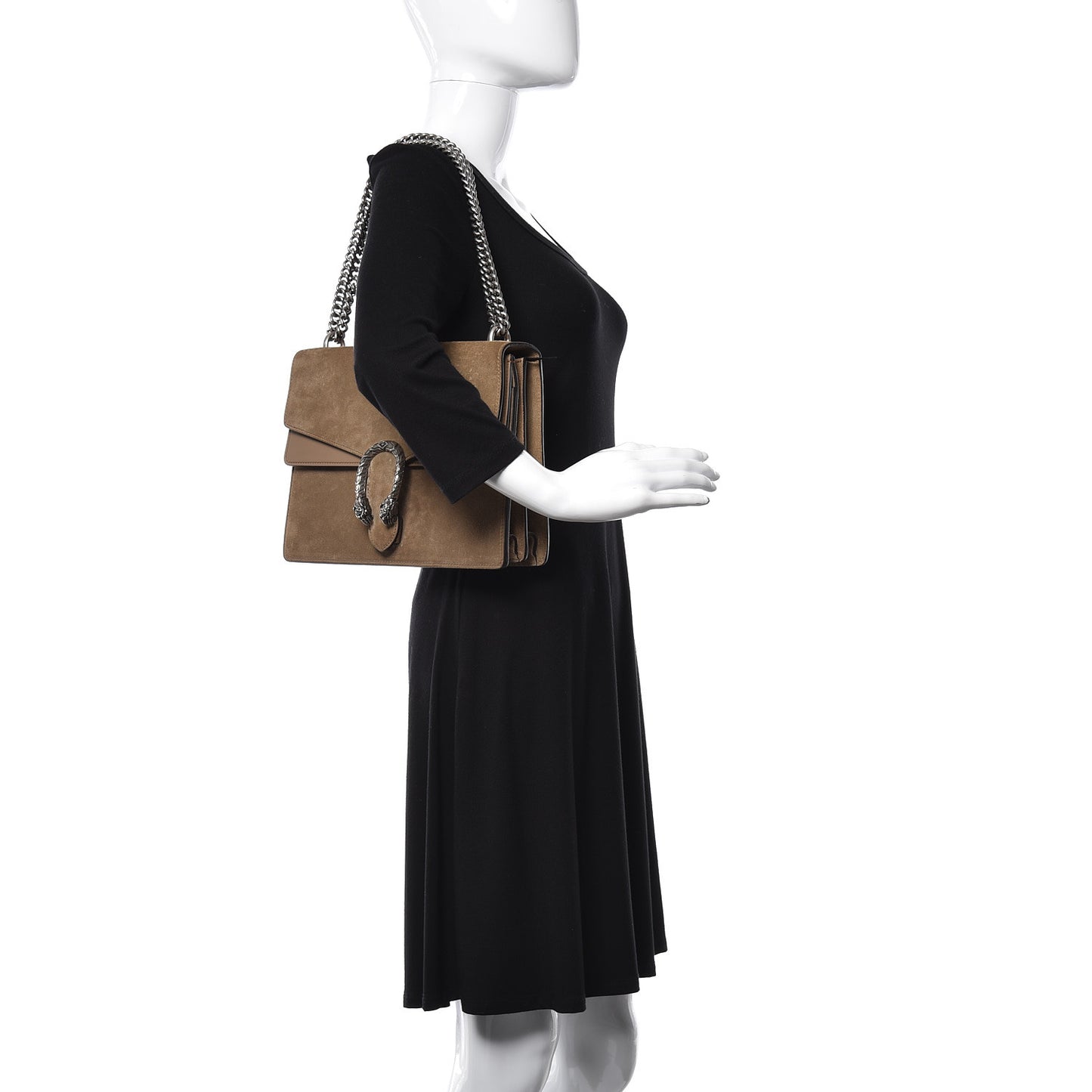 Suede Medium Dionysus Shoulder Bag Taupe