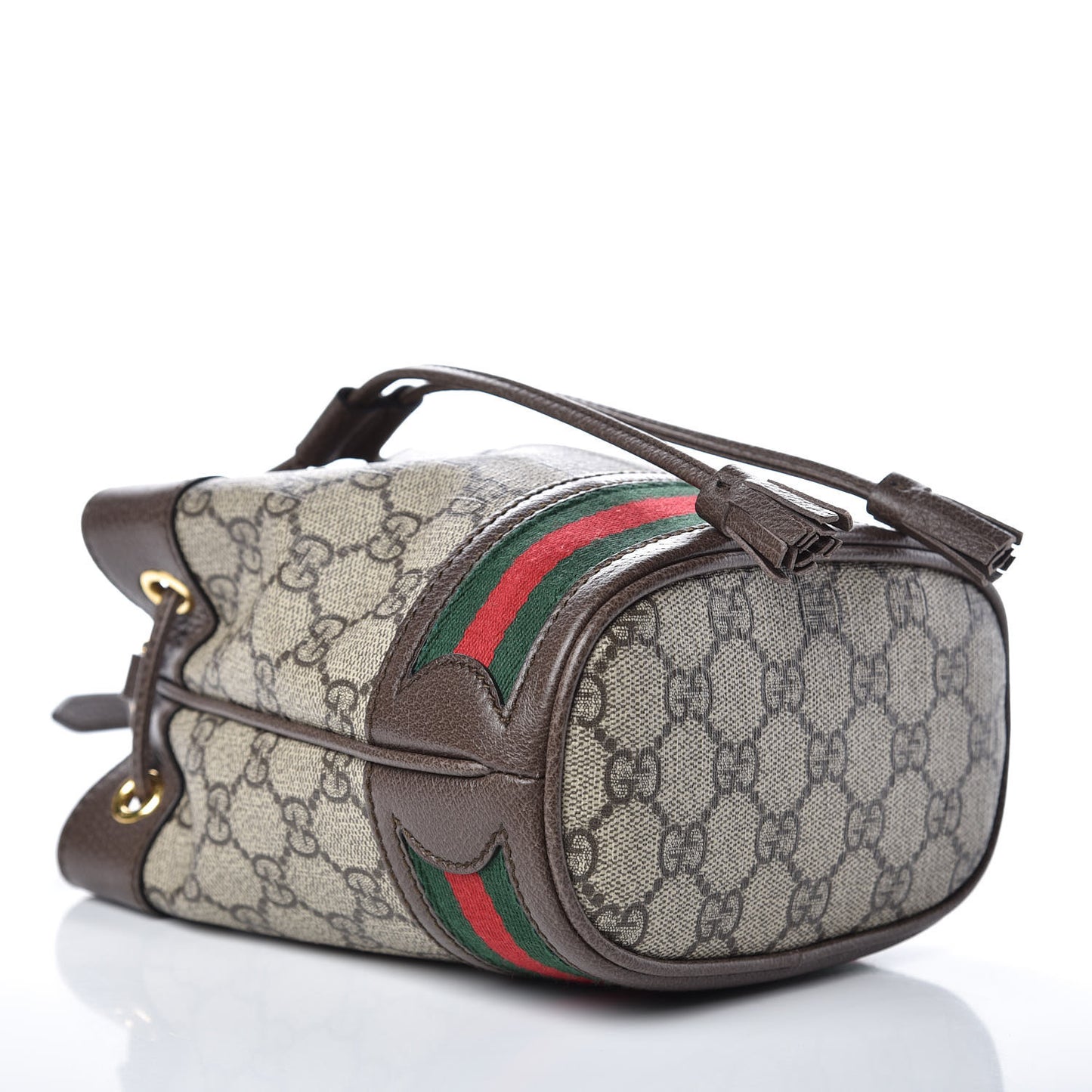 GG Supreme Monogram Web Mini Ophidia Bucket Bag Brown