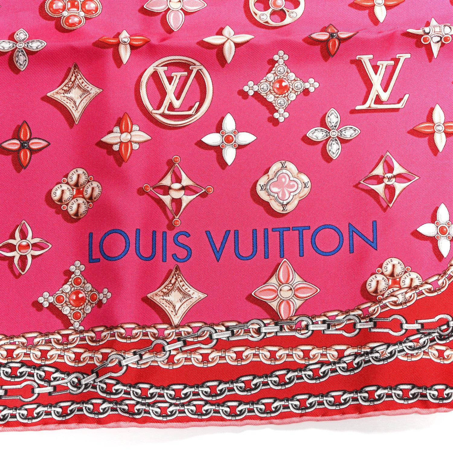 Louis Vuitton Silk Your Highness Square Scarf Fuchsia 2 of 3