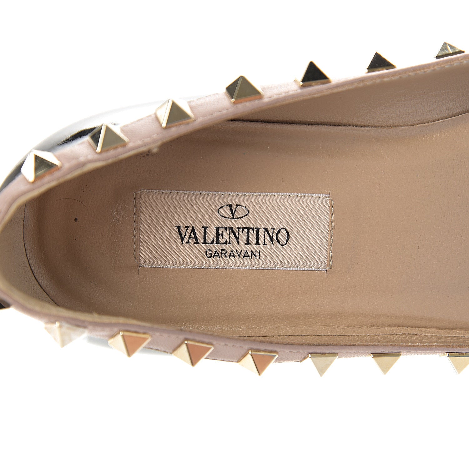 Valentino Garavani Patent Rockstud Ballerina Flats 35.5 Black Poudre 6 of 13