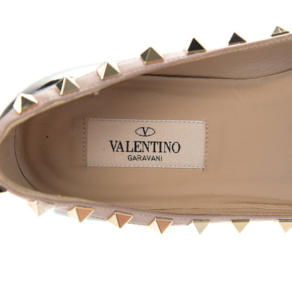 Valentino Garavani Patent Rockstud Ballerina Flats 35.5 Black Poudre 6 of 13