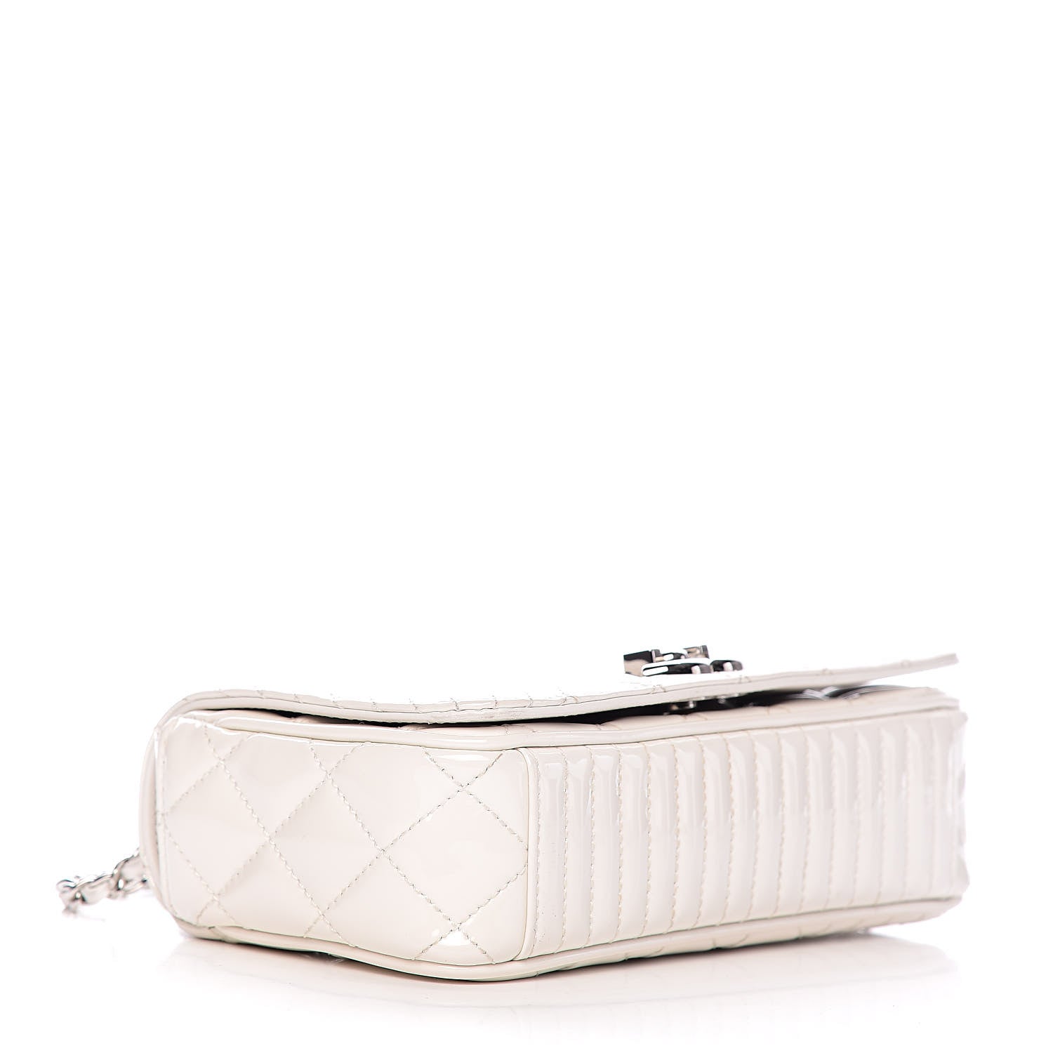 Chanel Patent Quilted Small Coco Boy Flap White 4 of 13