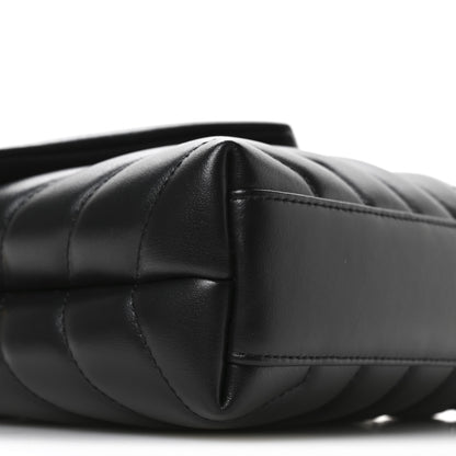 Saint Laurent Calfskin Y Quilted Monogram Toy Loulou Crossbody Bag Black 9 of 11