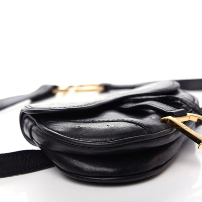Christian Dior Ostrich Saddle Belt Bag Black 8 of 13