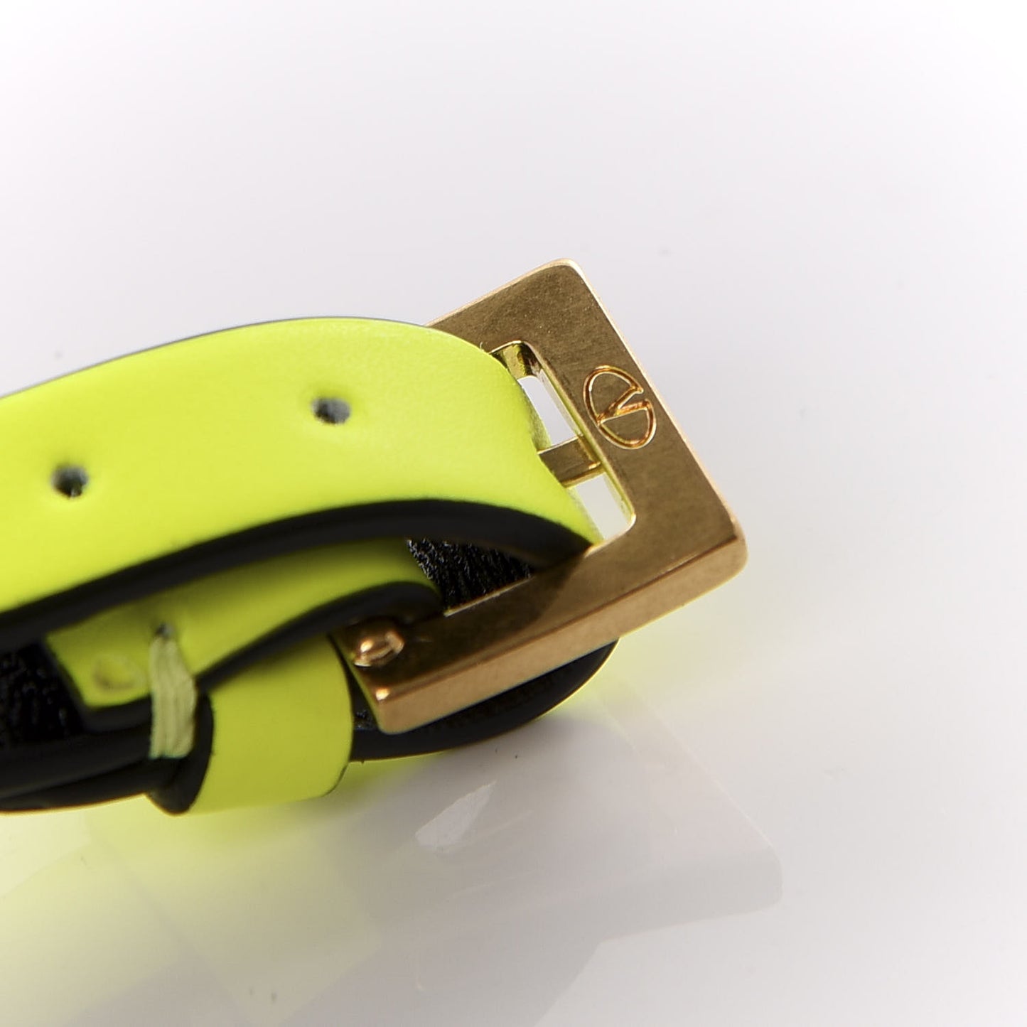 Calfskin VLogo Bracelet Lime