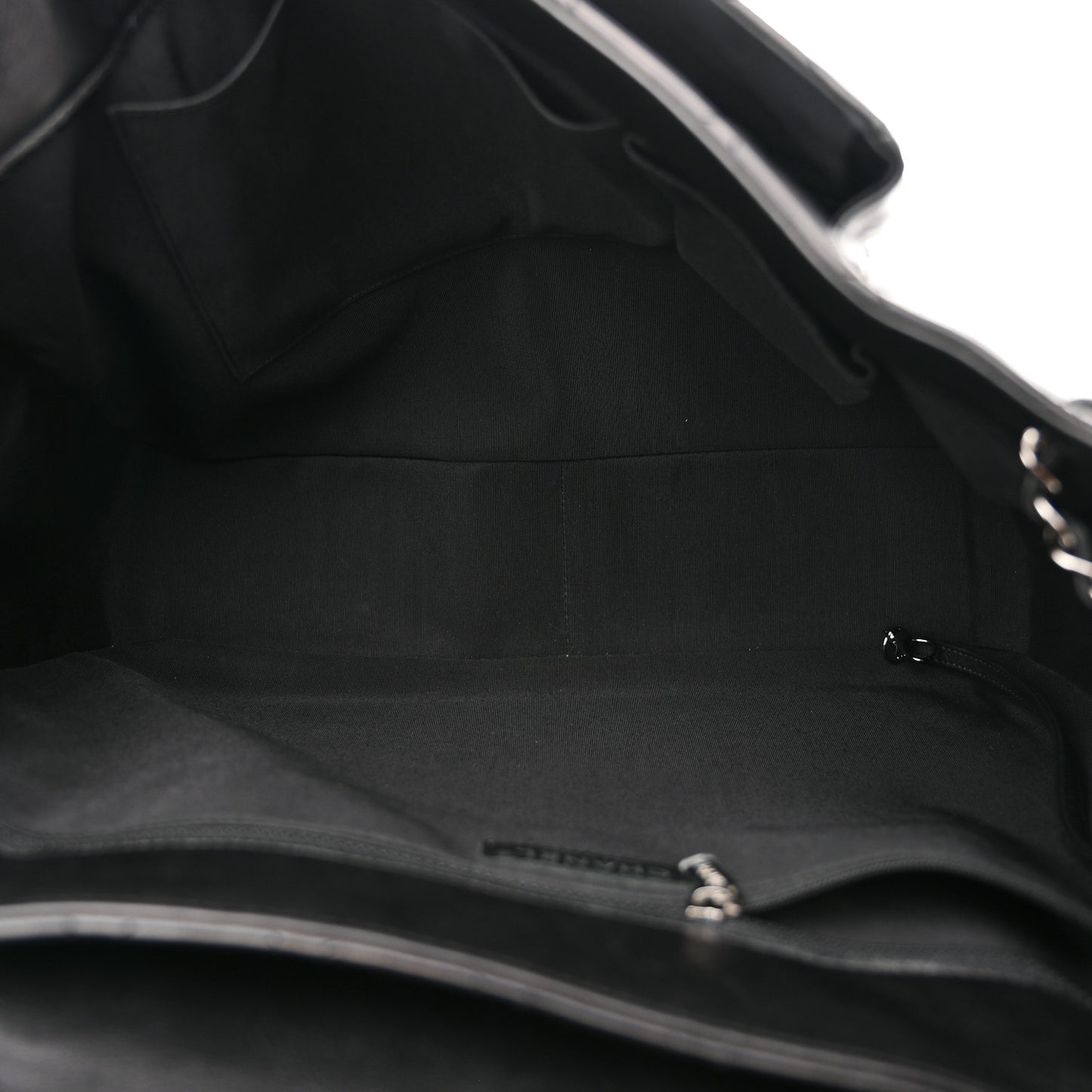 Lambskin Quilted Front Flap Tote Black