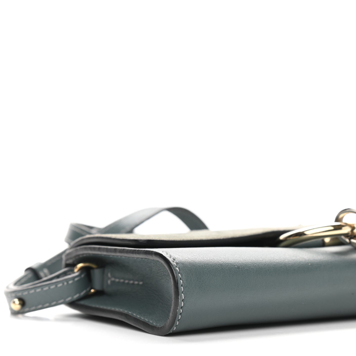 Suede Calfskin Mini Faye Shoulder Bag Cloudy Blue