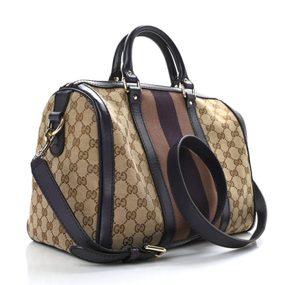 Gucci Monogram Vintage Web Medium Boston Dark Purple 3 of 11