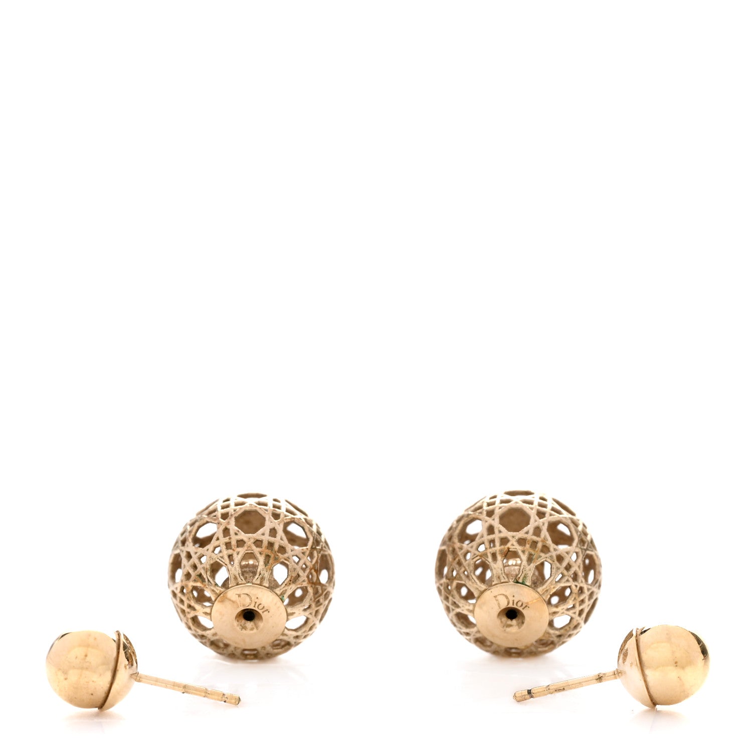 Christian Dior Cannage Mise En Dior Tribal Earrings Gold 3 of 6