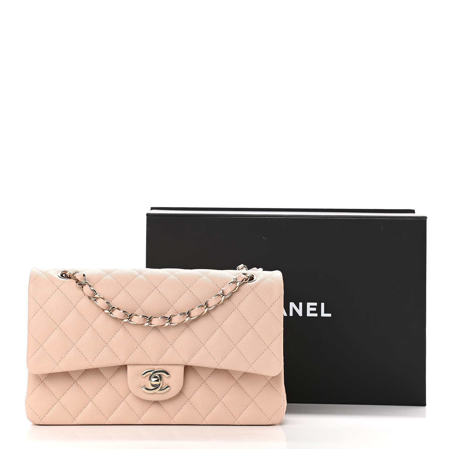 Chanel Caviar Quilted Medium Double Flap Light Beige 11 of 11